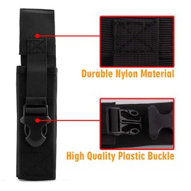 IronSeals Tactical Flashlight Pouch Holster Case Belt Pouch, Molle EDC Organizer Pouch EMT Mini Scissor Tool Pouch (2 Black)