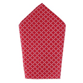 Trafalgar Men's Rowan Geometric Pattern 12x12 Silk Pocket Square, Red