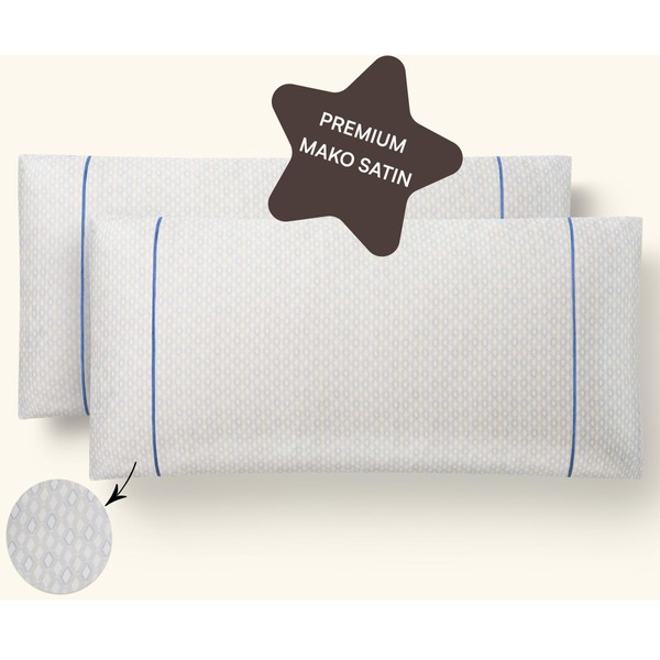 Amqua Mako Satin Pillowcase 40 x 80 cm, Cotton (Set