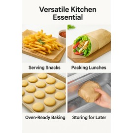 PRIME AND TREND Unbleached Parchment Paper Baking Sheets – 200 Precut, Non-Stick Sheets for Baking, Grilling, Air Frying, Steaming, Bread, Cupcakes, Cookies & More (Unbleached, 12 x 16)