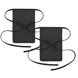 tsmyp Hip pouch apron Black Waitress Waiter Server Short Aprons Kitchen apron,Two front and two back pockets(hip pouch apron, 2)