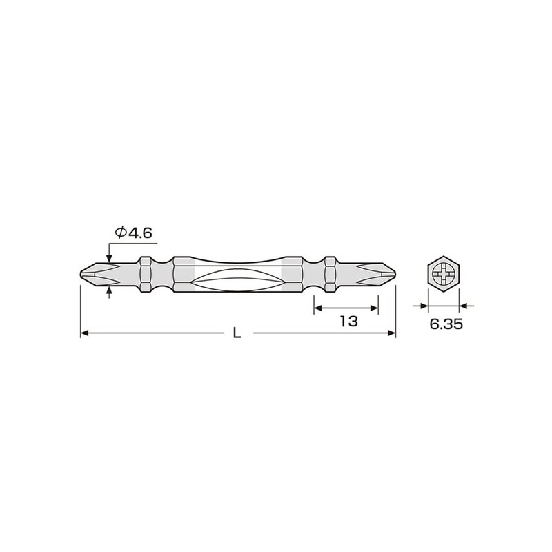 ANEX ACTM-2085 Color Torsion Bit, Double-Ended, Slim +2 x 85,