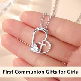 PINKDODO First Communion Gifts for Girls Catholic 1st Holy Communion Gifts for Girls First Communion Decorations Necklace