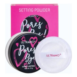 Polvo Suelto Fijador Mate Pores Bye Control Grasa ULTRAMO Difumina poros Larga duración Piel uniforme