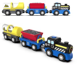 HYPERLIVING Train Accessories Battery Operated Locomotive Train, Engineering Train Fits All Train Set for Toddlers, Motor Powerful Train Toy for Wooden Railway System, Train for Children