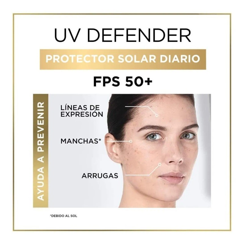 Crema Facial Loreal Protectora Fps50 Color Anti Brillo