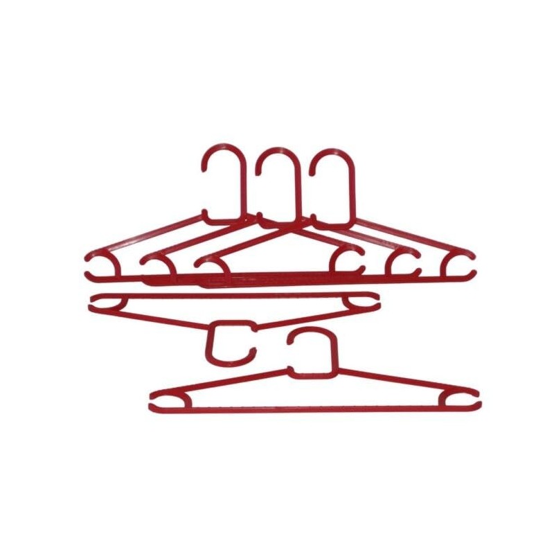 HomeLeisure Kids Coat Hanger, Red (Pack of 5)