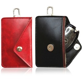 2 Pcs Faraday Box for Car Keys Faraday Pouch Car Key Protector RFID Signal Blocking Anti-Theft Pouch Leather Signal Blocker Box for A Keyless Case for All 4.92x3.35in (Red and Black)