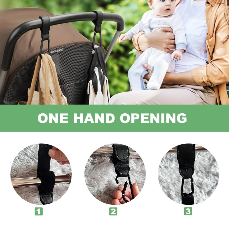 Stroller Hooks for Bags 2 Pack, Heavy Duty Stroller Clips
