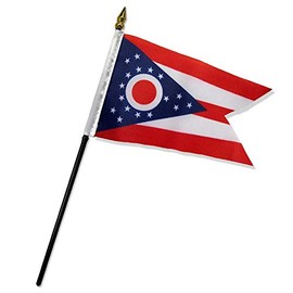 Quality Standard Flags One Dozen Ohio Stick Flag, 4 by 6", Black