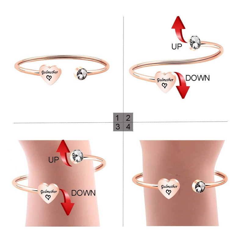 Ensianth Godmother Bracelet, Christening Gift, Religious Jewelry, Godfather Gift Bracelet,