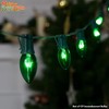 Holiday Bright Lights Green Transparent Incandescent Filament C9 Replacement Bulbs,