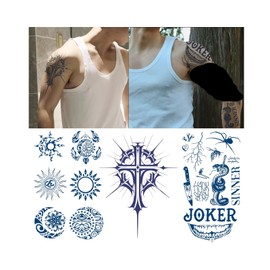 Jagua Tattoo Stickers 2 Weeks Disappearing Tattoo Set of 3 Tattoos Korean Butterfly Flower Snake Spider (E)