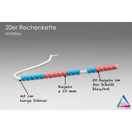 Wissner® Active Learning – 20 x Red and Blue Counting Beads on String, RE-Plastic