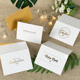 GOCOHHI 12 Thank You Cards Colourful 4 Designs Greeting Card Blank Thank You Cards with Envelopes and Sticker Set Card Thank You for Everything