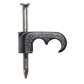 ASCL 25 x Black Cable Clips Tacks for Twin Satellite Coaxial Cable