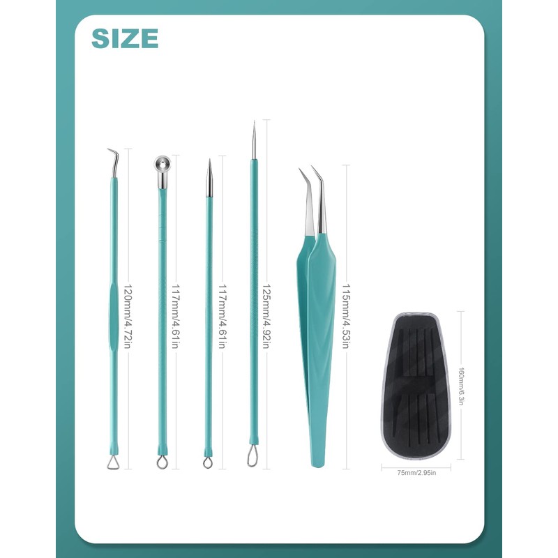 BEZOX Blackhead Remover Tool Kit - Pore Extractor Tools for