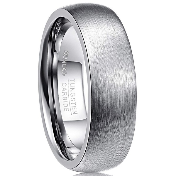 NUNCAD Tungsten Ring Men's Silver Gold 6 mm 7 mm