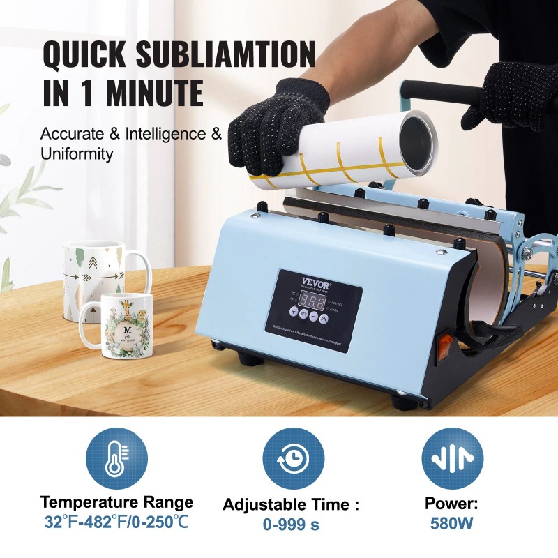 VEVOR Tumbler Heat Press Machine 11-30oz Mug Press Sublimation Tumblers