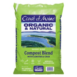 Coast of Maine Organic & Natural Quoddy Blend Lobster & Crab Compost Blend - Premium Soil Amendment w/Composted Manure, Sphagnum Peat Moss, Lobster & Crab Shell Meal - Enhanced Drainage (1 cu ft)