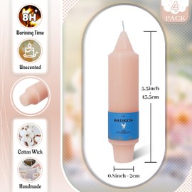 FLAMMUL Short Tapered Candles Gradient Orange Handmade Taper Candles 5 Inch Unscented Smokeless Candle Sticks Colorful for Churches Party Weddings Decor Set of 4