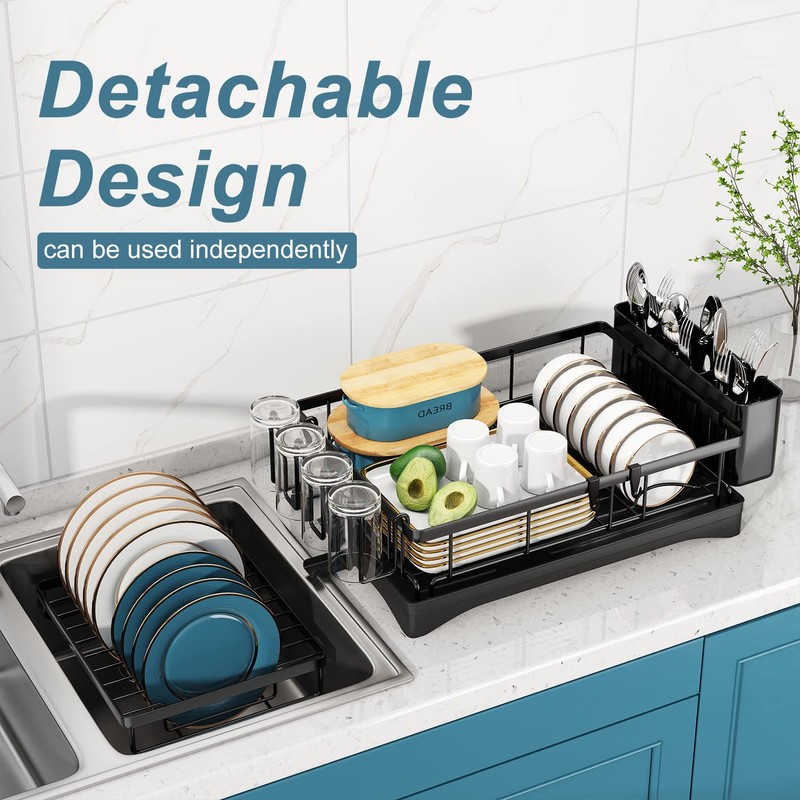 Doitsf Dish Drying Rack, 2 Tier Dish Racks for Kitchen