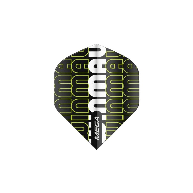 Winmau Mega Standard Logo Black & Green Dart Flights -