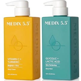 Medix 5.5- Limpiador exfoliante facial y corporal con cido gliclico AHA MEDIX 5.5  crema corporal hidratante con vitamina C                           