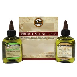 Difeel Premium Natural Hair Oil - Tamanu Oil and Soy Oil 2.5 Ounce (2-Piece Set)