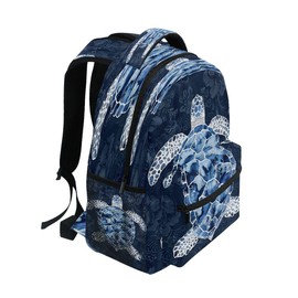School Backpack Blue White Sea Turtle Teens Girls Boys Bookbags Travel Schoolbag