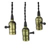 Vintage Triple Light Socket Pendant Hanging Light Cord Plug-in Light