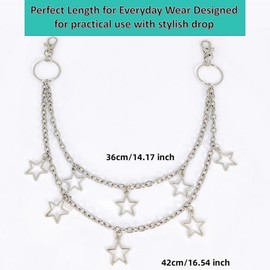 TFORESTER Gothic Wallet Chain for Men & Women - Heavy-Duty Punk Pant Chain with Lobster Clasps, Rivets, Key Clip for Biker, Rock, Hip-Hop, Jeans, Gothic Accessories-Mode 5