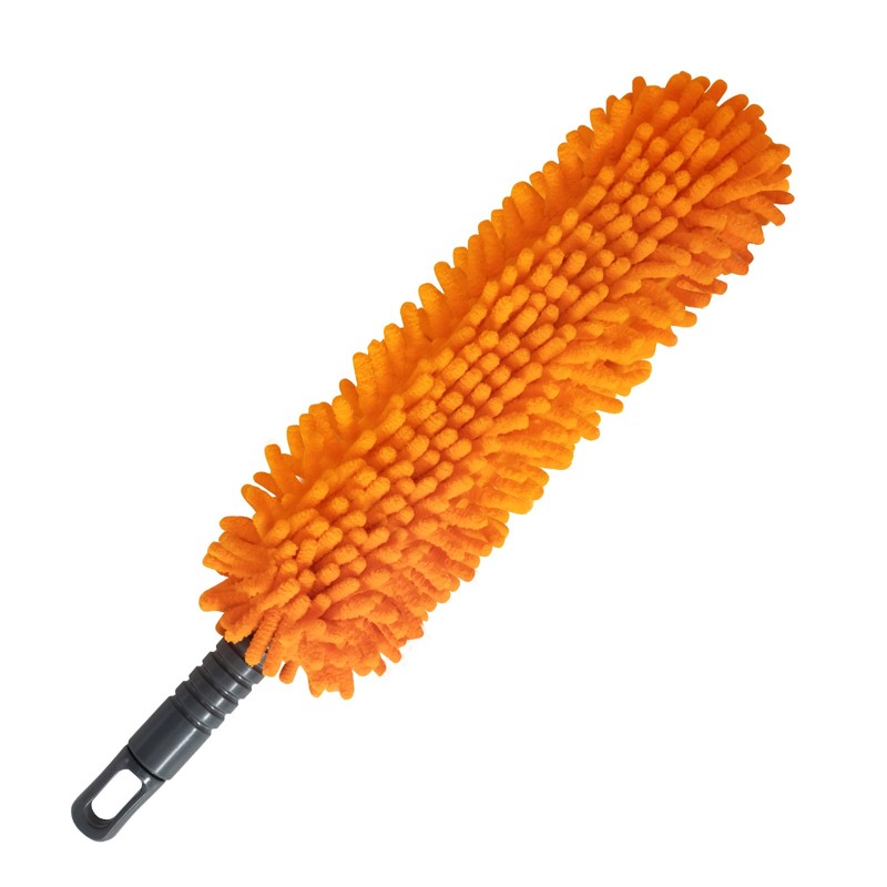 16'' Microfiber Duster with Long Handle,Reusable Detachable Head Duster for