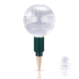 Soilagua 23 oz XL Plant Watering Globes Top Fill, Clear Glass Water Bulbs with Terracotta Stakes Adapter Devices, Slow Release Vacation Self Watering Planter Insert, Automatic Drip System, 1 Pack
