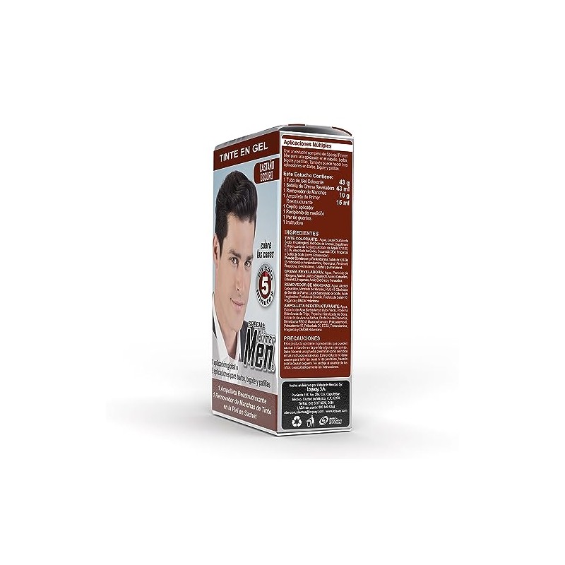 Tinte En Gel Barba Bigote Cabello Castaño Oscuro Special Men