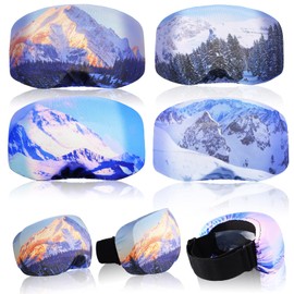 4 Pieces Ski Snowboard Goggle Cover Sleeve, Goggle Cover Microfiber Protective Lens Scratch Dust Protection for Travel Apres (Stylish Pattern)