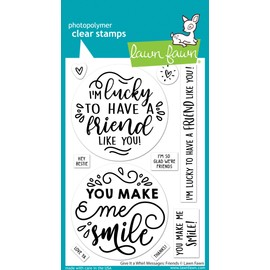 Lawn Fawn LF3421 Give It A Whirl Messages: Friends 4X6 Clear Stamp Set