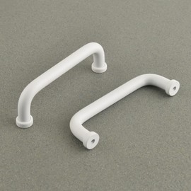 funifiti 5-Pack Bathroom Cabinet Pulls Cupboard Door Handles Modern White Drawer Handles 3-3/4 inch Hole Center Closet Door Pulls Kitchen Hardware(5, White, 3 3/4 Inch(96mm))