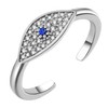 HMOOY Evil Eye Ring, Blue Cubic Zirconia, Evil Eye Open