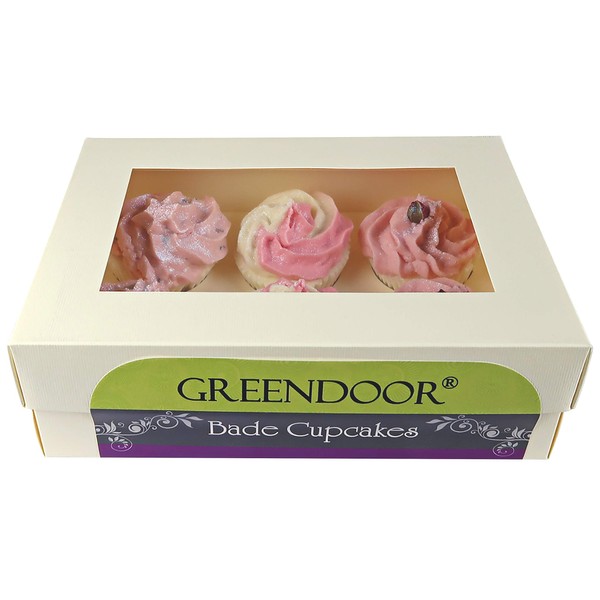 GREENDOOR Bath Cupcake Rose, Gift Box 6 Bath Cupcakes for 6 Cream Baths, Natural Bath Additive, Set for Bathing, Natural Cosmetics Gifts for Women Gift Set