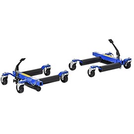 DURHAND Hydraulic Wheel Dolly Tire Jack with Ratcheting Foot Pedal for Vehicle Positioning for Car Truck RV Trailer, 1500LBS, Set of 2