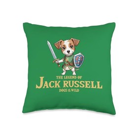LEGEND of JACK RUSSELL - Jack Russell Retro Video Game Dog Throw Pillow