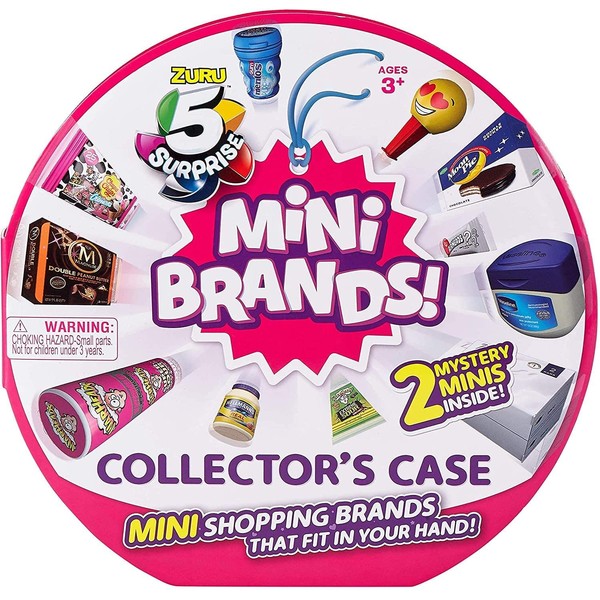 5 Surprise Mini Brands Collectors Case Series 1 by Zuru (Includes 2 Mini Toys) Red