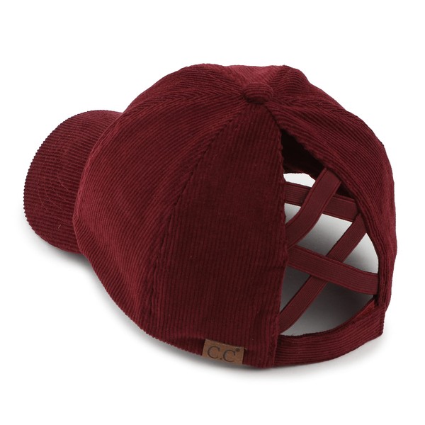 Funky Junque Women's Criss Cross Distressed Ponytail Baseball Cap with