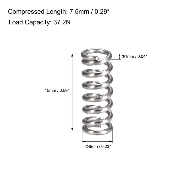 sourcing map Compression Spring 304 Stainless Steel Compression Springs Spiral