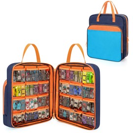 CURMIO Toy Cars Carrying Case Compatible with Hot Wheels Up to 99pcs, Toy Cars Storage Organizer Bag for 1:64 Scale Toy Cars, Matchbox Cars, Mini Toys, Small Dolls (Bag Only)