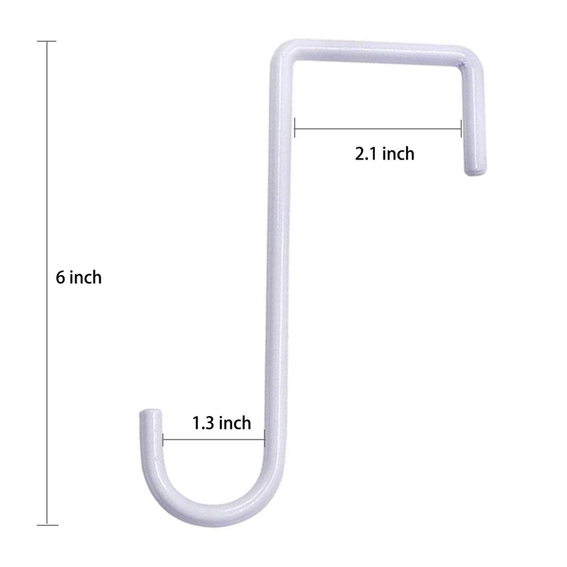 DINGEE Vinyl Fence Hooks 2x6 inch, Patio Light Hangers -