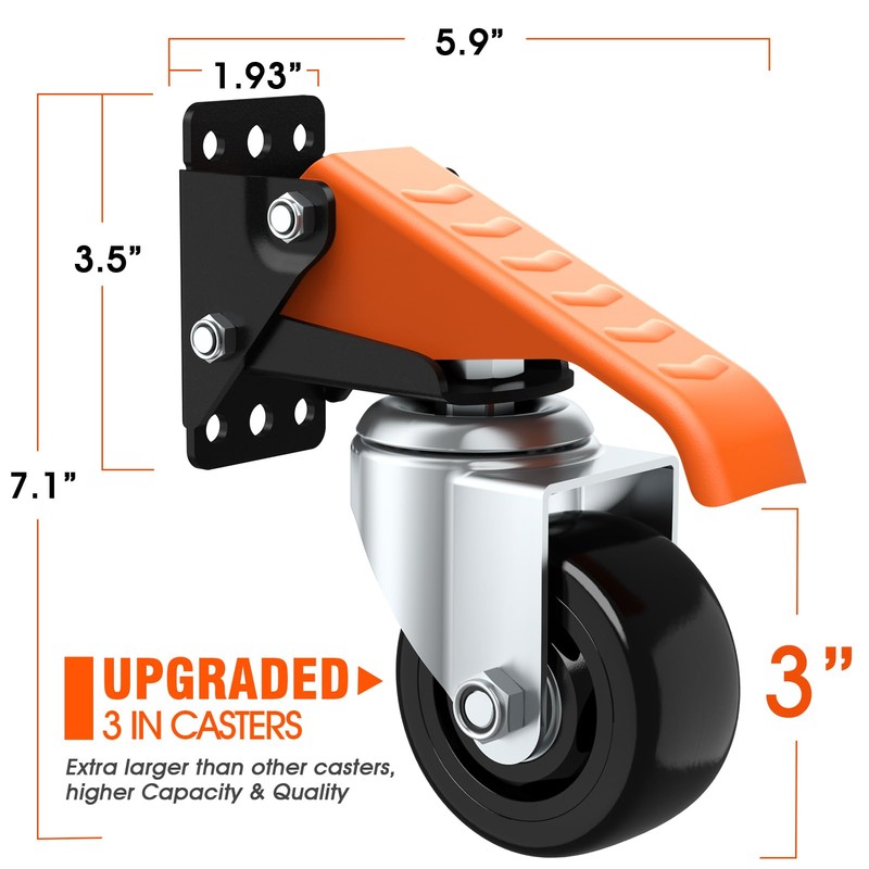 Ronlap Workbench Casters Wheels Kit 920 Lbs Capacity Retractable Casters