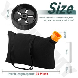 50026858 Trivac Leaf Collection Bag W/Replacement Wheel Assembly Compatible with WORX WG509 for 3-in-1 Electric Leaf Blower/Mulcher/Vacuum - Reduces Strain from Handheld Leaf Blowers