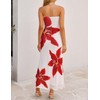 ZESICA Womens Summer Floral Strapless Maxi Dress 2026 Off Shoulder